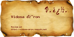 Vidosa Áron névjegykártya